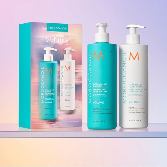 New - Moroccanoil Extra Volume Shampoo & Conditioner Half-Liter Set (16.9 Fl Oz) - Picture 1 of 10